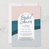 DIGITALE BRUIDSCHATTEN Uitnodiging Blauw Roze Mari (Voorkant)