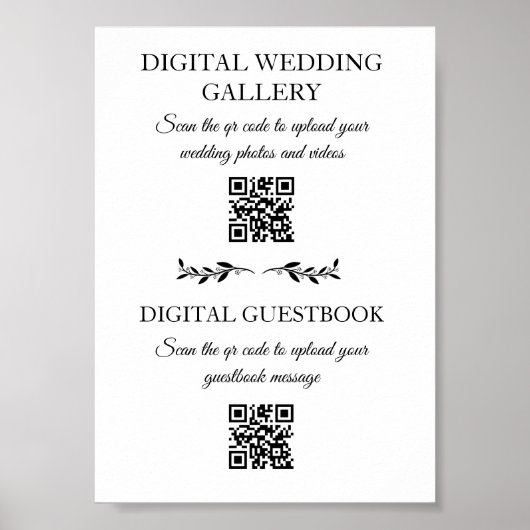 Digitale bruiloft album & gastenboek QR code trend Poster (Voorkant)