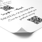 Digitale bruiloft album & gastenboek QR code trend Poster (Hoek)