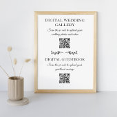Digitale bruiloft album & gastenboek QR code trend Poster