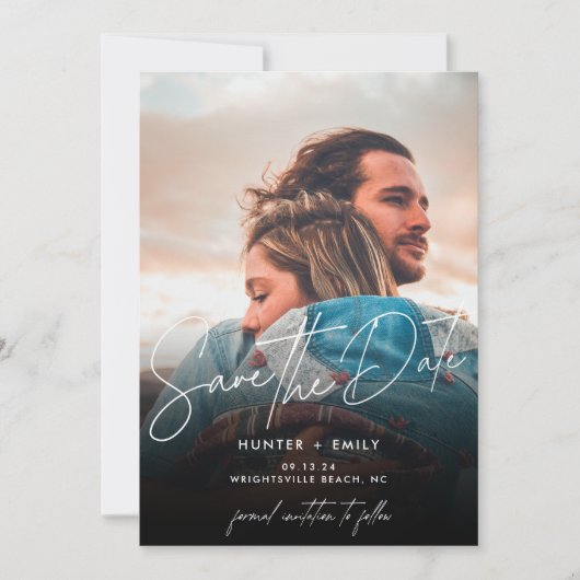 Digitale bruiloft Bewaar de bewerkbare datum Sjabl Aankondiging (Voorkant)