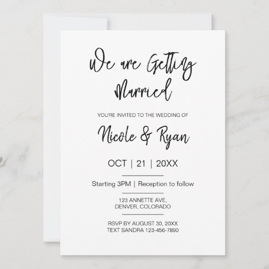 Digitale Bruiloft Moderne Bruiloft Elektronische B Kaart (Voorkant)