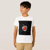 Digitale camera met rode opening t-shirt (Voorkant volledig)