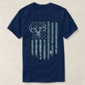 Digitale Camo American Flag Cam jagen en Vist T-shirt (Design voorkant)
