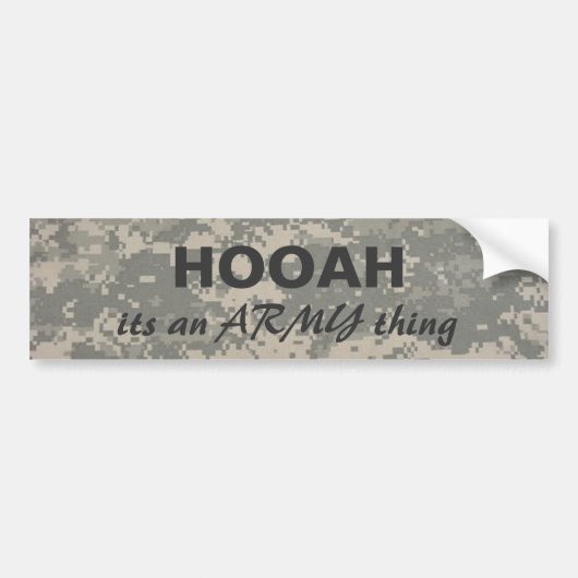 digitale camo HOOAH, een ARMY-ding Bumpersticker (Voorkant)