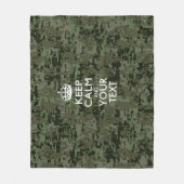 Digitale camo met kalm en Jouw tekst Fleece Deken (Voorkant)
