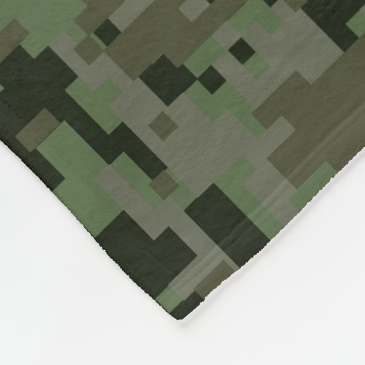 Digitale camo met kalm en Jouw tekst Fleece Deken (Hoek)