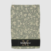 Digitale Camo Militaire Jager Initiaal Monogram Golfhanddoek (Voorkant)