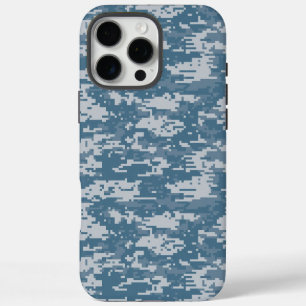 Digitale Camo Navy Blue iPhone 16 Pro Max Hoesje