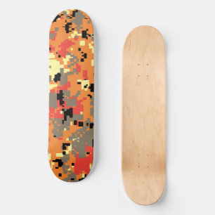 Digitale Camo – Oranje-Rode LG camo patroon Persoonlijk Skateboard