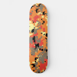 Digitale Camo – Oranje-Rode LG camo patroon Persoonlijk Skateboard