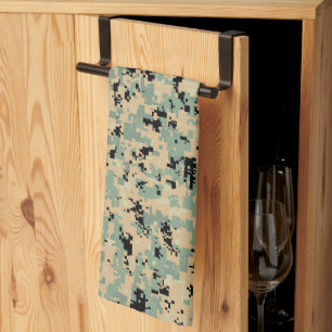 Digitale Camo – Tan-Green SM camo patroon Theedoek