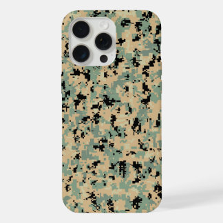 Digitale Camo – Tan-Green SM camouflagepatroon iPhone 15 Pro Max Case