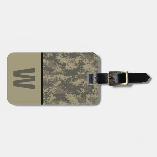 Digitale Camoflauge, Camo, Colour Block Kind Initi Bagagelabel (Voorkant horizontaal)