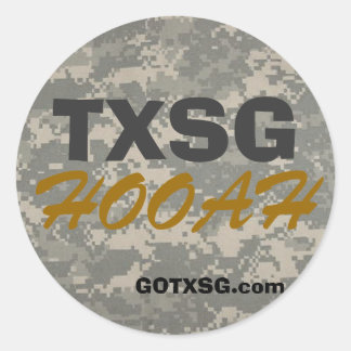 digitale camoTXSG, GOTXSG.com, HOOAH-ronde decal Ronde Sticker