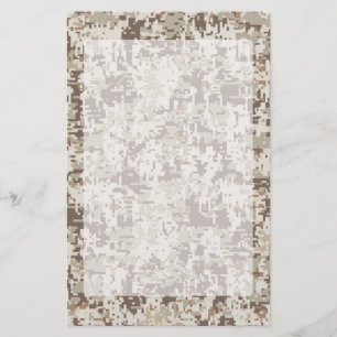 Digitale camouflage in woestijnstijl briefpapier
