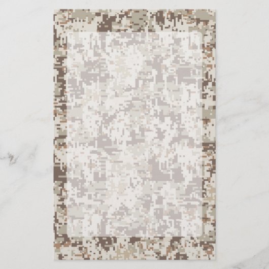 Digitale camouflage in woestijnstijl briefpapier (Voorkant)