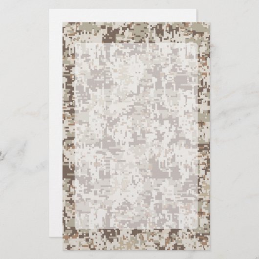 Digitale camouflage in woestijnstijl briefpapier (Voorkant / Achterkant)