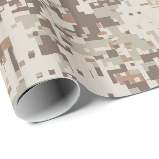 Digitale camouflage in woestijnstijl cadeaupapier (Rol Hoek)