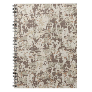 Digitale camouflage met woestijn beige stijl notitieboek