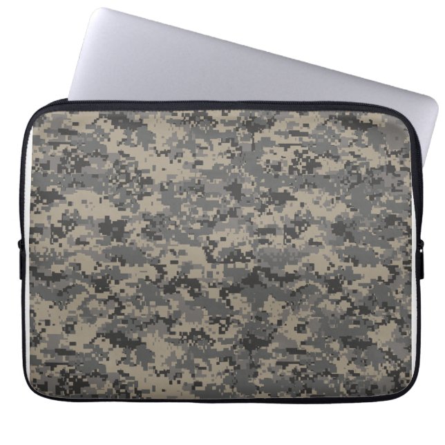 Digitale camouflage militaire leger pixel camo pri laptop sleeve (Voorkant)