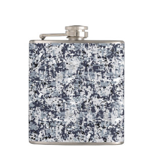 Digitale camouflage voor stadsstijl Silver Gray Heupfles