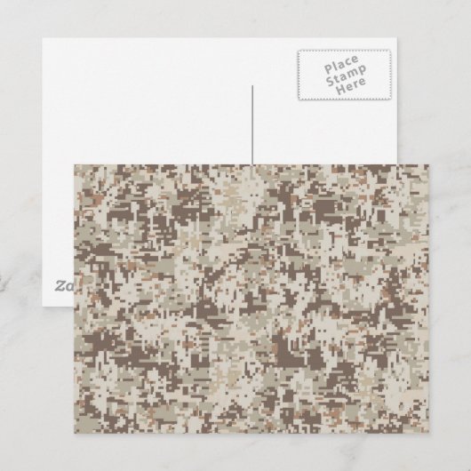 Digitale camouflage voor woestijn Beige Style Briefkaart (Voorkant / Achterkant)