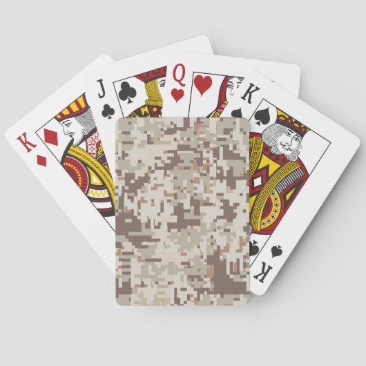Digitale camouflage voor woestijn Beige Style Pokerkaarten (Achterkant)