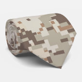 Digitale camouflage voor woestijn Beige Style Stropdas (Opgerold)