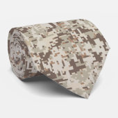 Digitale camouflage voor woestijn Beige Style Stropdas (Opgerold)