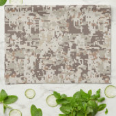 Digitale camouflage voor woestijn Beige Style Theedoek (Gevouwen)