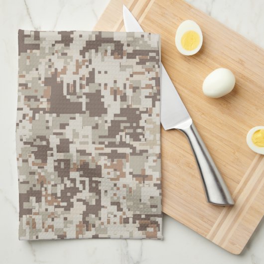 Digitale camouflage voor woestijn Beige Style Theedoek (Quarter Fold)