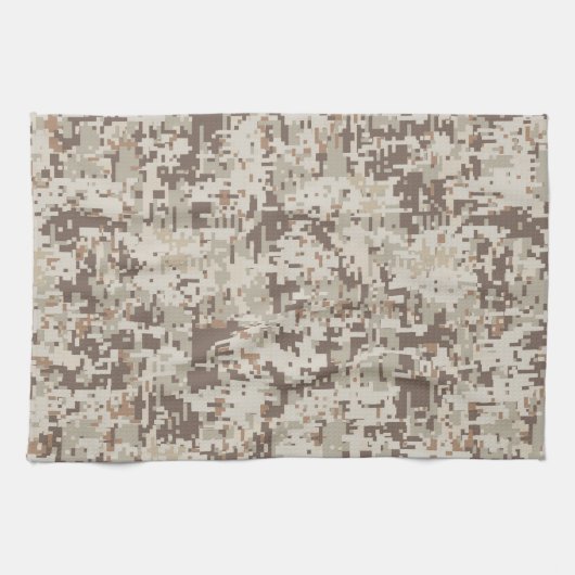 Digitale camouflage voor woestijn Beige Style Theedoek (Horizontaal)