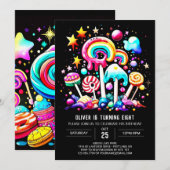 Digitale Candyland Dreamland Verjaardag Kaart (Voorkant / Achterkant)