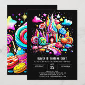 Digitale Candyland Verjaardag Kaart (Voorkant / Achterkant)