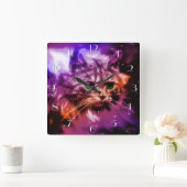 Digitale "Celestial Cat"-klok Vierkante Klok (Huis)