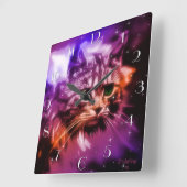 Digitale "Celestial Cat"-klok Vierkante Klok (Hoek)