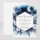 Digitale Chic Maanverlichte bruiloft Save The Date (Voorkant / Achterkant)