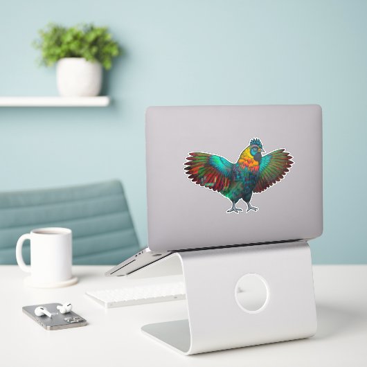 Digitale Chick Sticker (Laptop op bureau)