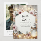 Digitale Classic Mason Jar Wedding Save The Date (Voorkant / Achterkant)