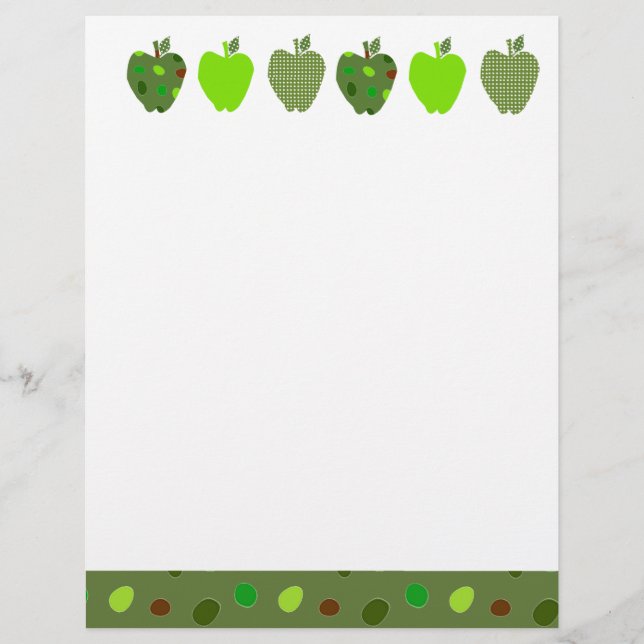 Digitale Collage Green  Cute Apples (Voorkant)