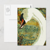 Digitale Collage Swan Briefkaart (Voorkant / Achterkant)