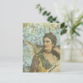 Digitale collage voor gevleugelde dame briefkaart (Staand voorkant)