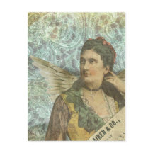 Digitale collage voor gevleugelde dame