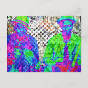 Digitale collage voor Jazz en Blues Briefkaart