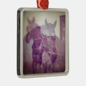 Digitale collage voor paardenpaarden metalen ornament (Rechts)