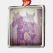 Digitale collage voor paardenpaarden metalen ornament (Links)