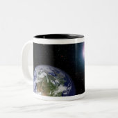 Digitale composiet van comet naar Ea Tweekleurige Koffiemok (Voorkant links)