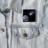 Digitale composiet van comet naar Ea Vierkante Button 5,1 Cm (In situ)