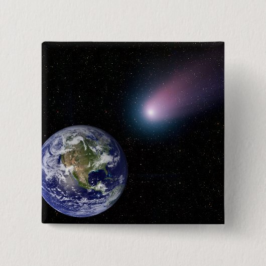 Digitale composiet van comet naar Ea Vierkante Button 5,1 Cm (Voorkant)